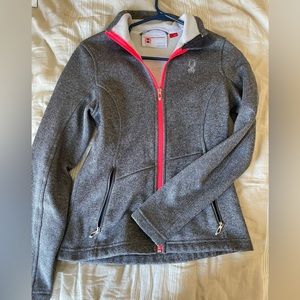 Gray & Pink Spyder Core Sweater